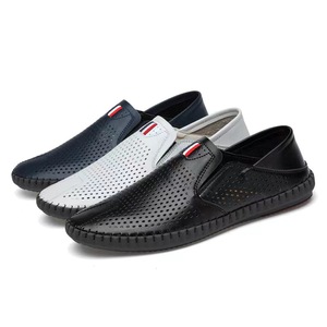 Scarpe estive da uomo, scarpe Casual da uomo in pelle cava, stile coreano traspirante cucite a mano scarpe alla moda - Product Image 2