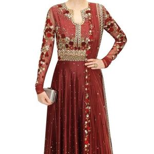 Robe de créateur élégante longueur de plancher | Belle robe de mariage et de soirée brodée pour les femmes - Product Image 1