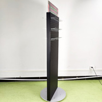 Présentoir de produits rotatif sur pied en métal, double face, détachable, amovible, écologique, avec panneau perforé, revêtement poudré