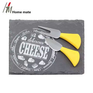 Étiquettes cadeaux en <span class=keywords><strong>ardoise</strong></span> naturelle 22x16cm, plateau à fromage rectangulaire en <span class=keywords><strong>ardoise</strong></span> avec couteau et fourchette à fromage en acier inoxydable - Product Image 2