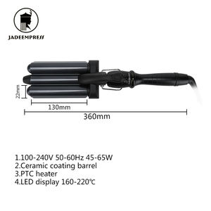 2020 nueva llegada profesional Triple barril cabello rizar varita giratorio <span class=keywords><strong>de</strong></span> <span class=keywords><strong>Amazon</strong></span> Top vendedor Triple barril <span class=keywords><strong>rizador</strong></span> <span class=keywords><strong>de</strong></span> <span class=keywords><strong>pelo</strong></span> - Product Image 5