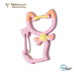 Colorful <b>cat</b> spring coil keychain baked paint spring buckle accessories alloy irregular <b>ring</b> buckle - Product Image 5