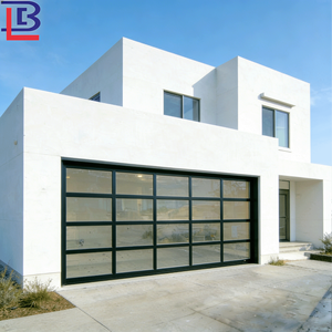 Puerta de Garaje Aislada de Cuatro Paneles de Vidrio de 15x7, Puertas de Garaje Modernas de Vidrio - Product Image 4