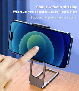 Back Fixed Clip <b>Foldable</b> Phone Holder Magnetic Metal Phone Support 360 Rotated Adjustable Desktop Phone Bracket for Travel - Product Image 4