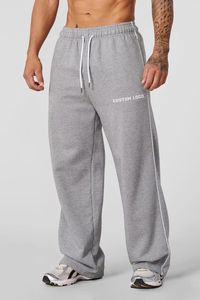 <span class=keywords><strong>Pantalon</strong></span> de sport OEM pour <span class=keywords><strong>homme</strong></span>, personnalisable, coupe oversize, délavé, haute qualité, grande taille, <span class=keywords><strong>baggy</strong></span>, effet empilé, avec broderie et impression sérigraphiée - Product Image 2