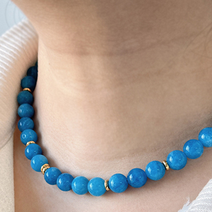 Gioielli moda 2025 18k oro acciaio inossidabile pietra naturale <span class=keywords><strong>acquamarina</strong></span> ametista occhio di tigre <span class=keywords><strong>collana</strong></span> di perline per le donne - Product Image 5