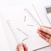 Règle droite minimaliste style MUJI à motif ondulé ; Règle en plastique transparent avec graduations, ensemble de papeterie pour étudiants