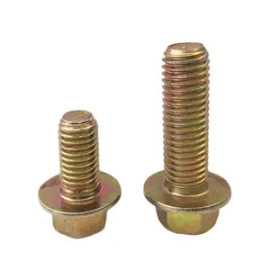 Yellow zinc plated hexagonal flange bolts and flange nuts for automobiles