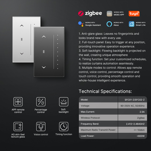 Interruptor Inteligente para Cortinas Tuya Zigbee, Serie MOES Star Feather <span class=keywords><strong>con</strong></span> <span class=keywords><strong>Pantalla</strong></span> Táctil y Retroiluminación Fluida, Compatible <span class=keywords><strong>con</strong></span> <span class=keywords><strong>Alexa</strong></span> y Google Home - Product Image 2