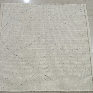 Hand Knotted Wool Area Rug White Grey Geometric Design Handmade <b>Carpet</b> for Living Room Bedroom - Product Image 4