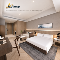 Ensemble de meubles de chambre personnalisés pour suite d'hôtel, aménagement complet de la chambre avec lit, armoire, bureau, canapé pour hôtel commercial