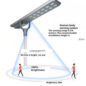 Vente flash : lampadaire solaire LED tout-en-un pour extérieur, étanche, corps en alliage d'aluminium, indice de protection IP65, pour l'éclairage <span class=keywords><strong>routier</strong></span> - Product Image 4