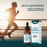 Gouttes de cétone exogène pure liquide BHB Keto OEM en marque blanche pour hommes et femmes