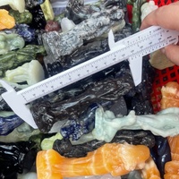 Figuras Talladas de la Diosa Hécate con Cráneos de Perro en Cristal Natural, Cristales Curativos de Cuarzo para Decoración y Brujería, Venta al Por Mayor