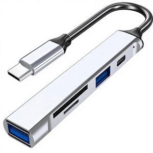 Supporta il trasferimento di dati da telefono, computer, laptop, chiavetta <span class=keywords><strong>USB</strong></span> e scheda <span class=keywords><strong>SD</strong></span> tramite OTG. Hub 5-in-1 Type-C con <span class=keywords><strong>convertitore</strong></span> <span class=keywords><strong>USB</strong></span> disponibile in magazzino. - Product Image 4