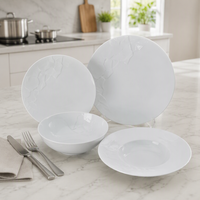 Service de vaisselle blanc PITO, en porcelaine, pour mariage, restaurant, fête, banquet