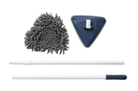 Nettoyeur de vadrouille murale avec manche long, outil de nettoyage de vadrouille murale pour nettoyer les murs, plinthes, plafond, fenêtre, sol