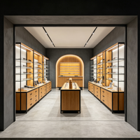 Étagère de présentation en verre trempé, vitrine anti-éclats, mobilier pour magasin d'optique et aménagement intérieur complet du magasin