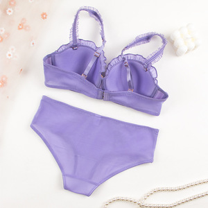 Conjunto de Lencería Sexy de Dos Piezas para Mujer, <span class=keywords><strong>con</strong></span> Tirantes Ajustables de Encaje, Sujetador y Tanga Suave de Secado Rápido - Product Image 4