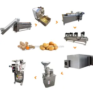 turmeric powder production line ginger powder machine ginger washer peeler machine