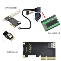 Kabel Data Adaptor Konektor SFF-8654 4i 38Pin ke SFF-8639 U.2 untuk Server, Backplane, Motherboard, dan Workstation