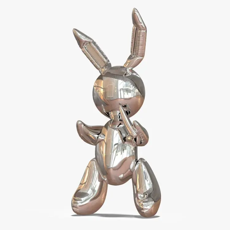 Китай, Прямая поставка, оптовая продажа, современные статуи кролика из хромированного стекловолокна для домашнего декора