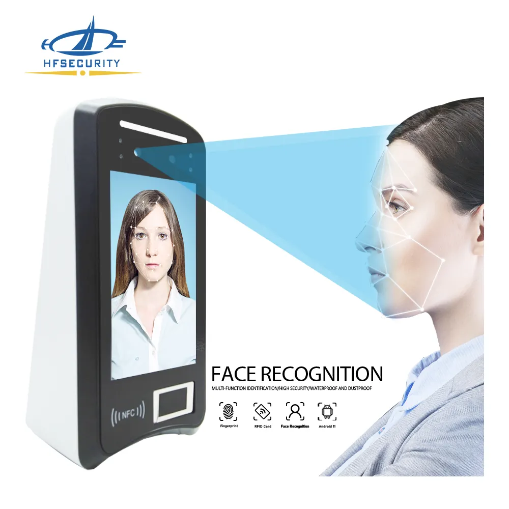 HFSecurity X05 Biometric Android Touch Screen Fingerprint Facial Recognition Attendance System with RFID card