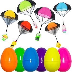 Easter <b>Eggs</b> With Parachutes Toy Set 6 Colors For Kids Easter <b>Decoration</b> Non Toxic Plastic <b>Egg</b> Shape - Product Image 1