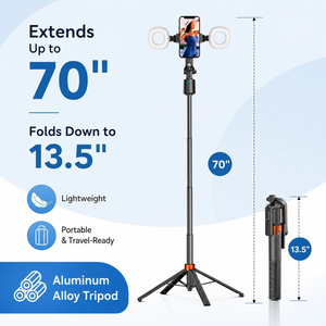 Gimbal de Seguimiento Facial con IA de 180CM y 360°, 2 Luces, Rotación Inteligente, Palo Selfie con Seguimiento Facial Automático, Estabilizador para Creación de Videos y Vlogs - Product Image 2