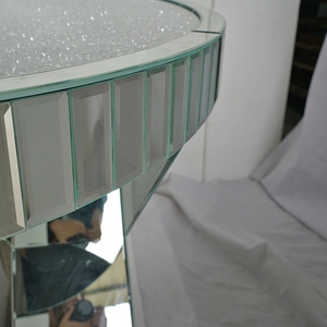 Grande table <span class=keywords><strong>console</strong></span> moderne avec dessus de miroir <span class=keywords><strong>en</strong></span> <span class=keywords><strong>verre</strong></span> pilé diamant Meuble élégant à miroir pour le salon - Product Image 4