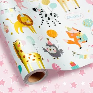 Papel de regalo para baby shower, disponible en varios diseños, personalizable, estilo neutro para niño y niña. - Product Image 1