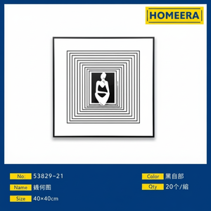 Arte decorativa incorniciata 40x40cm per l'arredamento della casa include accessori - Product Image 1