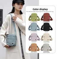 Sac bandoulière chic pour femme ChiBao, nouveau style, en tissu, avec fermeture éclair, simplicité urbaine, pochette pour téléphone, monnaie et clés, petit format carré