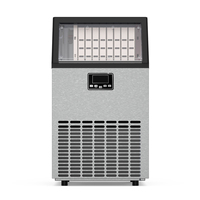 Máquina de Hielo en Cubos de Acero Inoxidable Portátil de Sobremesa Ningbo, Capacidad de 50 kg, Máquina Comercial con Compresores Emerson y Bristol HZB-50M