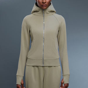 <span class=keywords><strong>Felpa</strong></span> da Donna <span class=keywords><strong>con</strong></span> Cappuccio e Zip Intera, Foro per il Pollice, Tasche Oblique, Maniche Lunghe, Casual, Tinta Unita, Sportiva, Senza Stampa, <span class=keywords><strong>con</strong></span> Chiusura a <span class=keywords><strong>Cerniera</strong></span> - Product Image 4