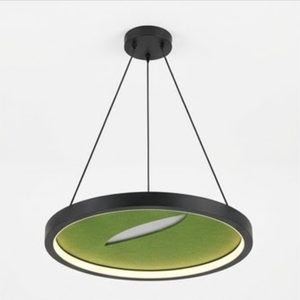 Lampada a Sospensione Circolare Acustica LED in Alluminio <span class=keywords><strong>e</strong></span> PC con Logo Personalizzato, Ecologica <span class=keywords><strong>e</strong></span> Fonoassorbente per Ristoranti <span class=keywords><strong>e</strong></span> Caffetterie - Product Image 1