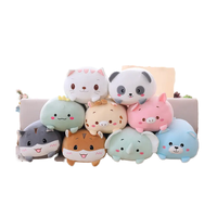 Coussin en peluche animal couché, six styles adorables, en tissu doux et moelleux, coussin de sieste pour bureau, cadeau chaleureux pour enfants, décoration intérieure et repos quotidien