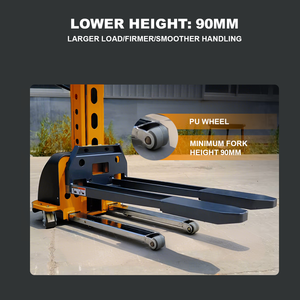 NRT Lift kargo kecil Forklift, Lift Mini Stacker 500-1500kg portabel baterai asam timbal pengangkat barang truk angkat - Product Image 4