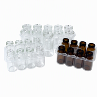 Flacon d'huile essentielle en verre avec logo personnalisé, col à sertir en aluminium, bouchon à vis, transparent ou ambré, petit format, pour échantillons d'aromathérapie