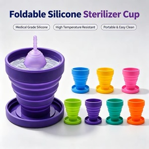 Esterilizador Plegable de Marca Privada para <span class=keywords><strong>Copa</strong></span> <span class=keywords><strong>Menstrual</strong></span>, Esterilizador de Silicona 100% sin BPA de 200ML, Vaporizador Esterilizador para Discos Menstruales - Product Image 2