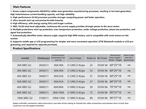 Controlador electrónico de velocidad sin escobillas (ESC) programable SBEC G2 Series de 32 bits, 2-6S Lipo, 30A para aeronaves RC, aviones de ala fija y drones FPV. - Product Image 6