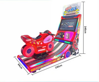 Machine d'arcade de course de motos pour enfants à 2 joueurs, fonctionnant à pièces, mini simulateur de moto, jeu vidéo pour aire de jeux intérieure, centre commercial