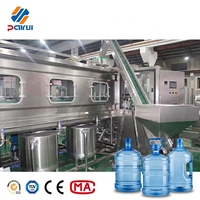 Machine de remplissage de barils d'eau de 5 gallons, 600 barils par heure, ligne de lavage, remplissage et bouchage entièrement automatique, vente directe usine pour usine d'eau pure
