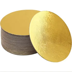 New Products Factory 3mm 6mm 9mm Golden Black White Food Grade Corrugated Round Square Cake Board Base Recyclable