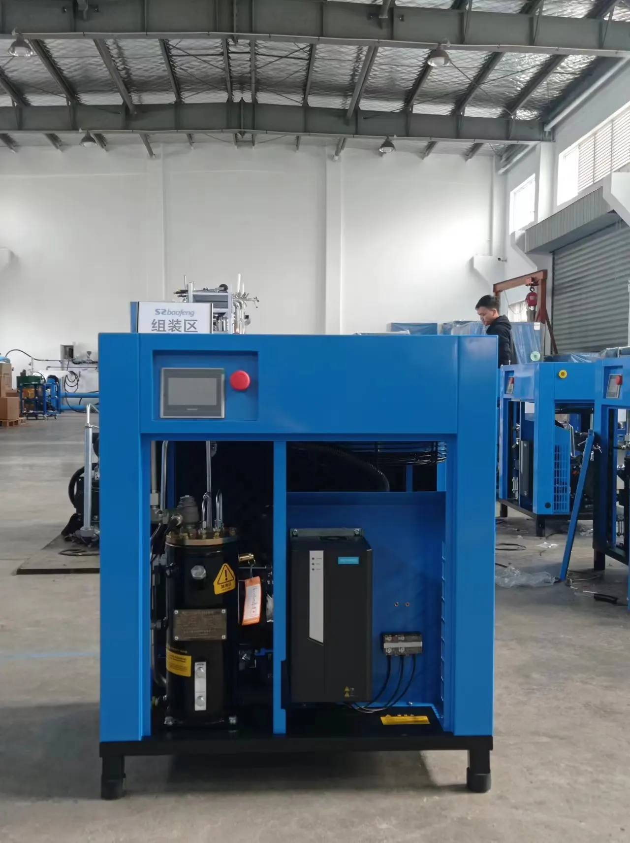 oil cooling High-Pressure General Purpose Refrigerated Dryer Unit Electric with Converter 7.5kw screw air compressor