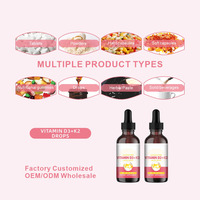 HDK Vitamine D3 K2 Gouttes Liquides 60ml Sans Alcool 600 UI D3 MK-7 Non-OGM OEM ODM Supplément Personnalisé en Usine Vente en Gros