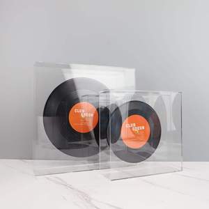 Boîte de présentation en acrylique pour décoration de disques vinyles 30x7x30cm, ornement à thème musical en plastique acrylique, article de décoration pour meuble <span class=keywords><strong>TV</strong></span> - Product Image 3