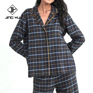 Manufacturer Design Winter Warm Holiday Custom 100% Cotton Plaid <b>Pajama</b> Set <b>Christmas</b> <b>Pajamas</b> Women - Product Image 4