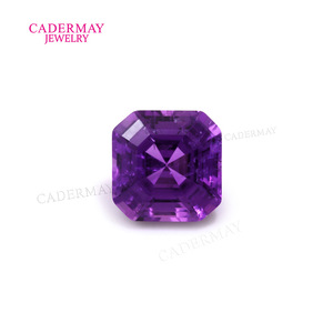 Cadermay Cultivated Sapphire Loose Stone Square Violet Color Synthetic Gemstone For Jewelry Making - Product Image 3