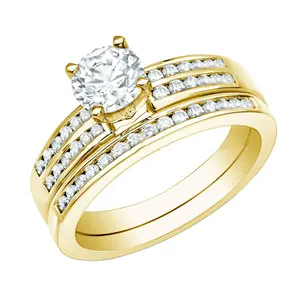 Anel para casal, anel de prata esterlina 925 24k ouro zircônia diamante noivado casamento joia